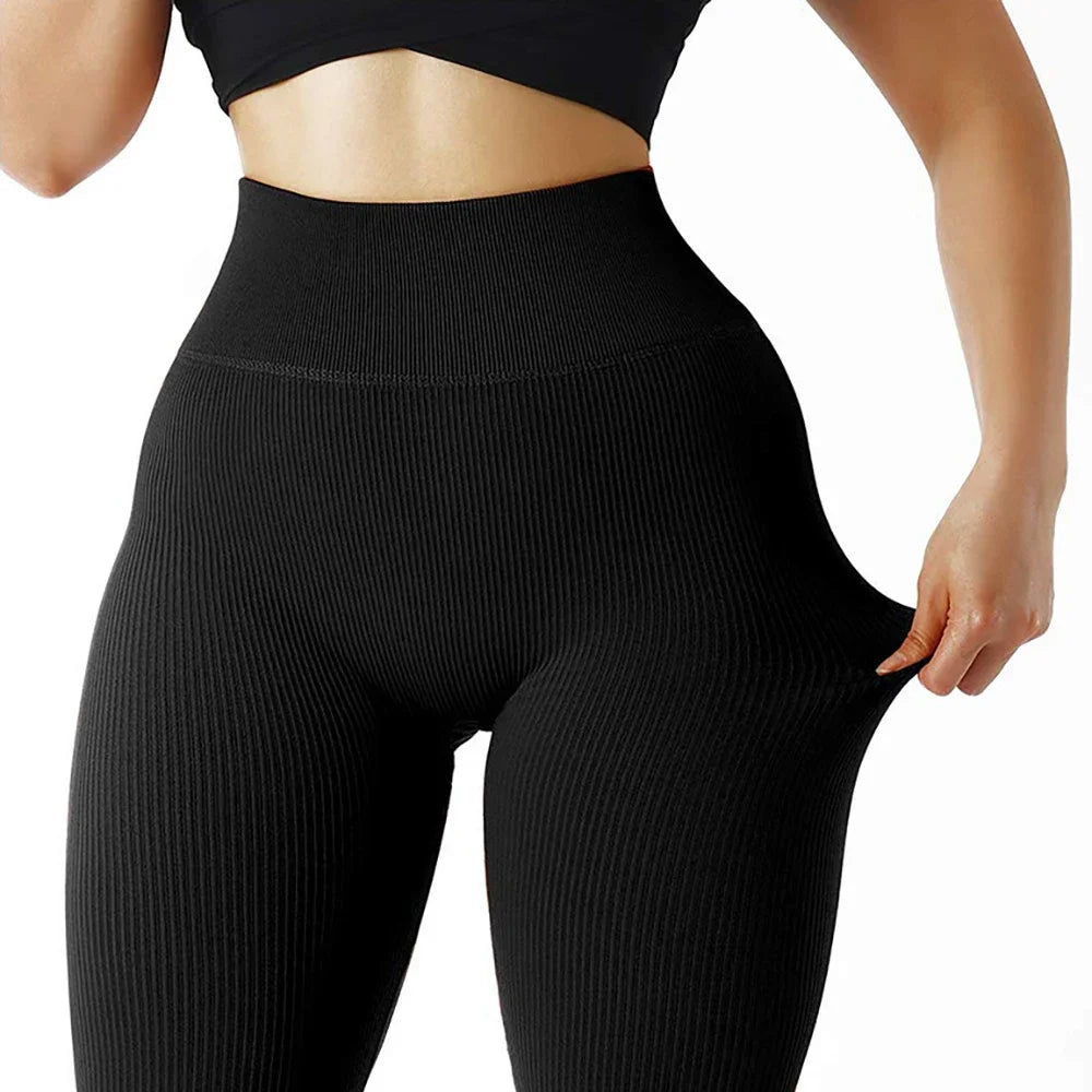 High-Waist Ribbed Leggings